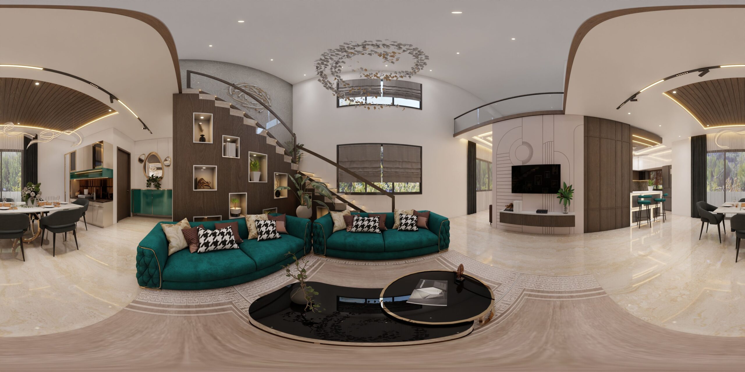 360 Degrees Home Interior, Living Dining Space